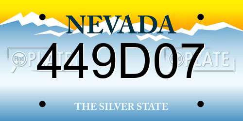 449D07 Nevada License Plate