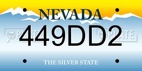 449DD2 Nevada License Plate