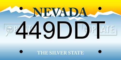 449DDT Nevada License Plate