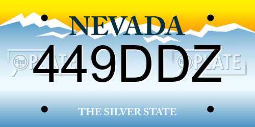 449DDZ Nevada License Plate