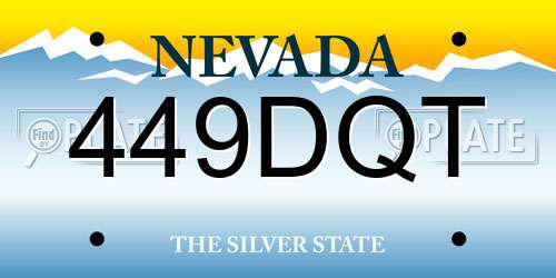 449DQT Nevada License Plate