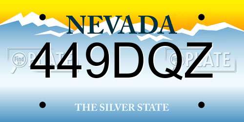 449DQZ Nevada License Plate