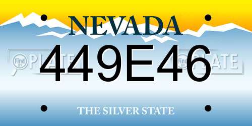 449E46 Nevada License Plate