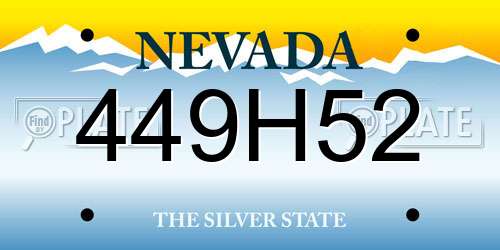 449H52 Nevada License Plate
