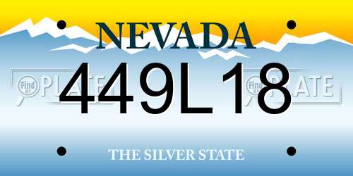 449L18 Nevada License Plate