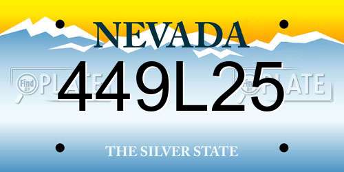 449L25 Nevada License Plate