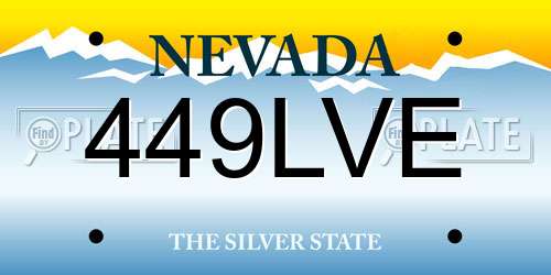 449LVE Nevada License Plate