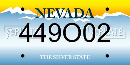 449O02 Nevada License Plate