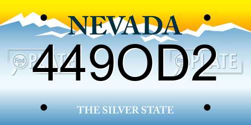 449OD2 Nevada License Plate