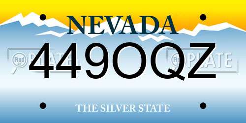 449OQZ Nevada License Plate