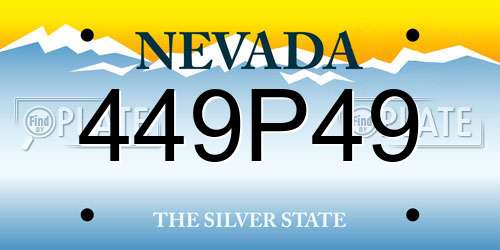 449P49 Nevada License Plate