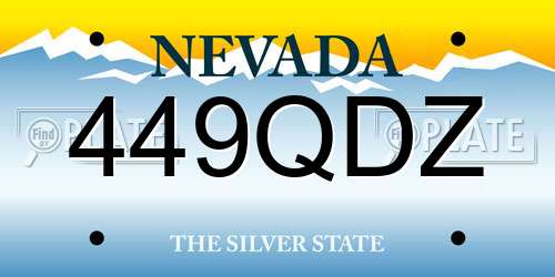449QDZ Nevada License Plate