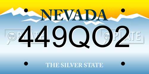 449QO2 Nevada License Plate