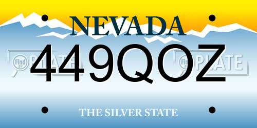 449QOZ Nevada License Plate