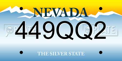 449QQ2 Nevada License Plate