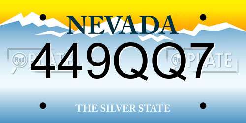 449QQ7 Nevada License Plate