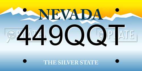 449QQT Nevada License Plate