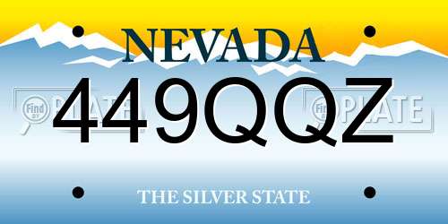 449QQZ Nevada License Plate
