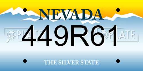 449R61 Nevada License Plate