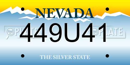 449U41 Nevada License Plate