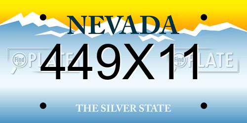 449X11 Nevada License Plate