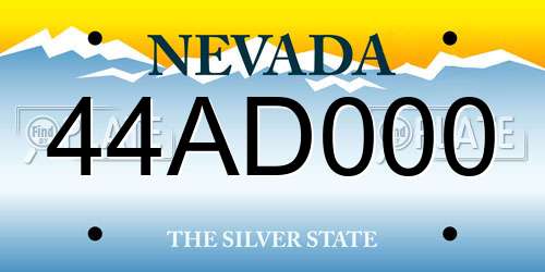 44AD000 Nevada License Plate