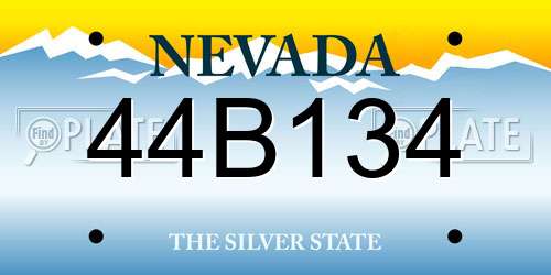44B134 Nevada License Plate