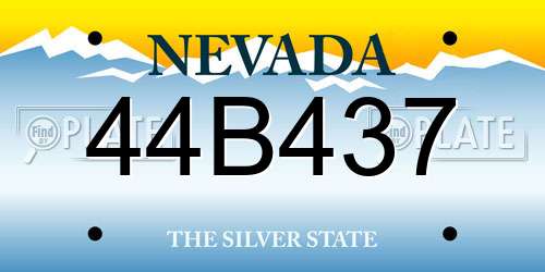 44B437 Nevada License Plate
