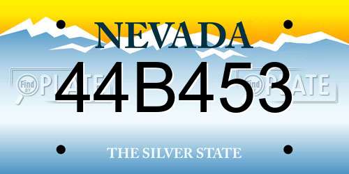 44B453 Nevada License Plate