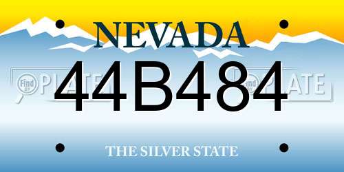 44B484 Nevada License Plate