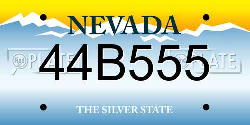44B555 Nevada License Plate