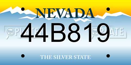 44B819 Nevada License Plate