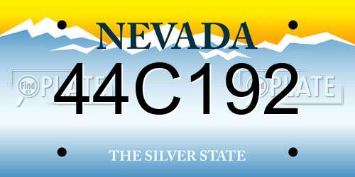 44C192 Nevada License Plate