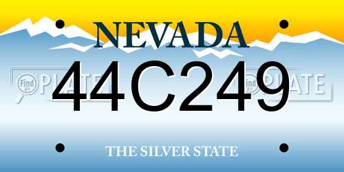 44C249 Nevada License Plate