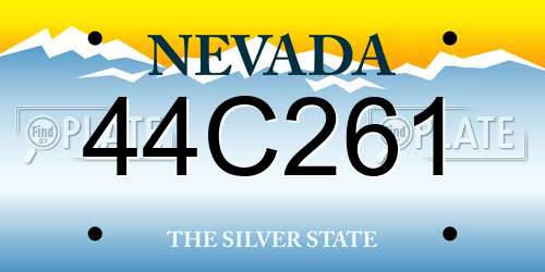 44C261 Nevada License Plate