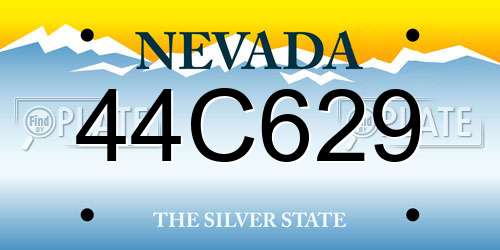 44C629 Nevada License Plate