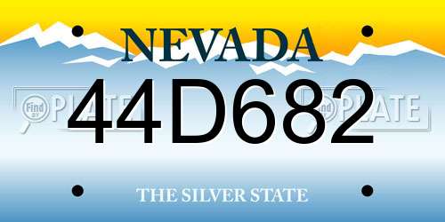 44D682 Nevada License Plate