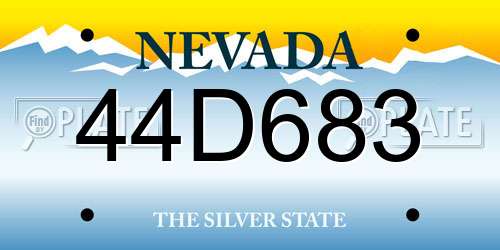 44D683 Nevada License Plate