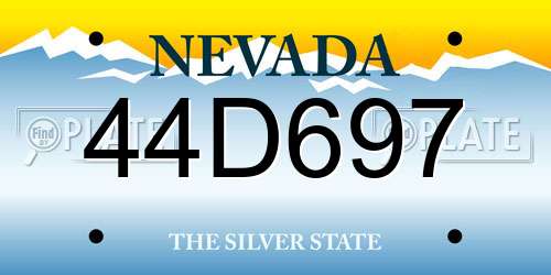 44D697 Nevada License Plate