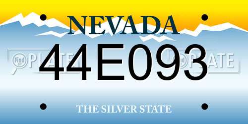 44E093 Nevada License Plate
