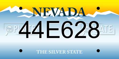 44E628 Nevada License Plate
