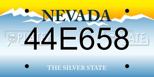 44E658 Nevada License Plate