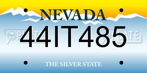 44IT485 Nevada License Plate