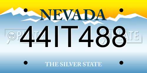 44IT488 Nevada License Plate