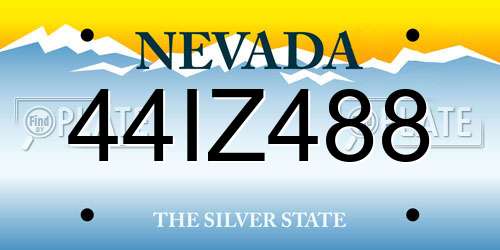 44IZ488 Nevada License Plate