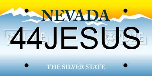 44JESUS Nevada License Plate
