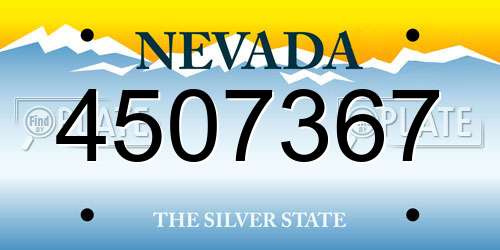 4507367 Nevada License Plate