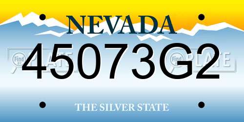 45073G2 Nevada License Plate