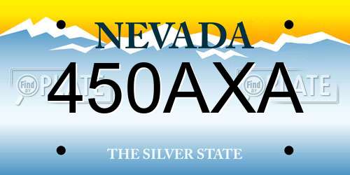 450AXA Nevada License Plate