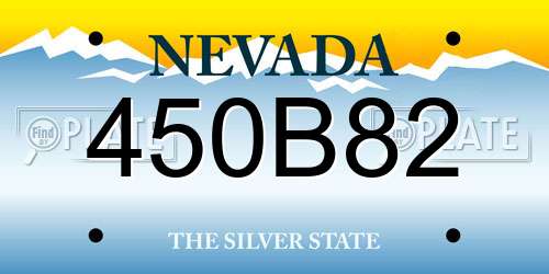 450B82 Nevada License Plate